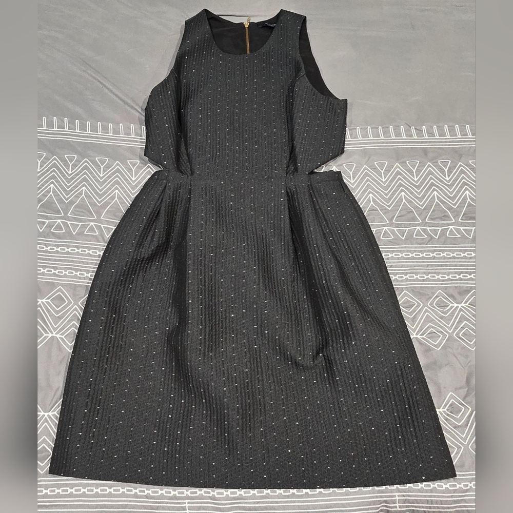 Madewell Nightfall Jacquard Cutout Black And Sparkle Dress Size 2